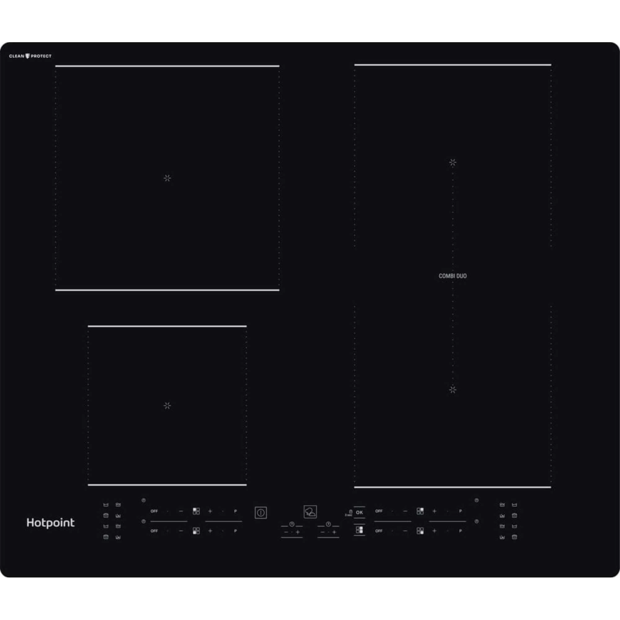Hotpoint TB 2460B CPNE CleanProtect 60cm 4 Zone Induction Hob - Black