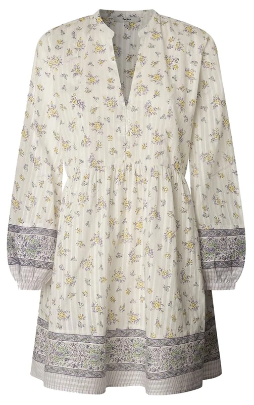 Pepe Jeans Women's LIA Dress Dress, White(Mousse White), M