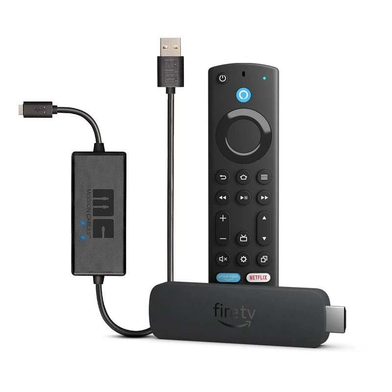 Amazon Fire TV Stick HD streaming device + Mission USB Power Cable for Amazon Fire TV (Eliminates the Need for AC Adapter)
