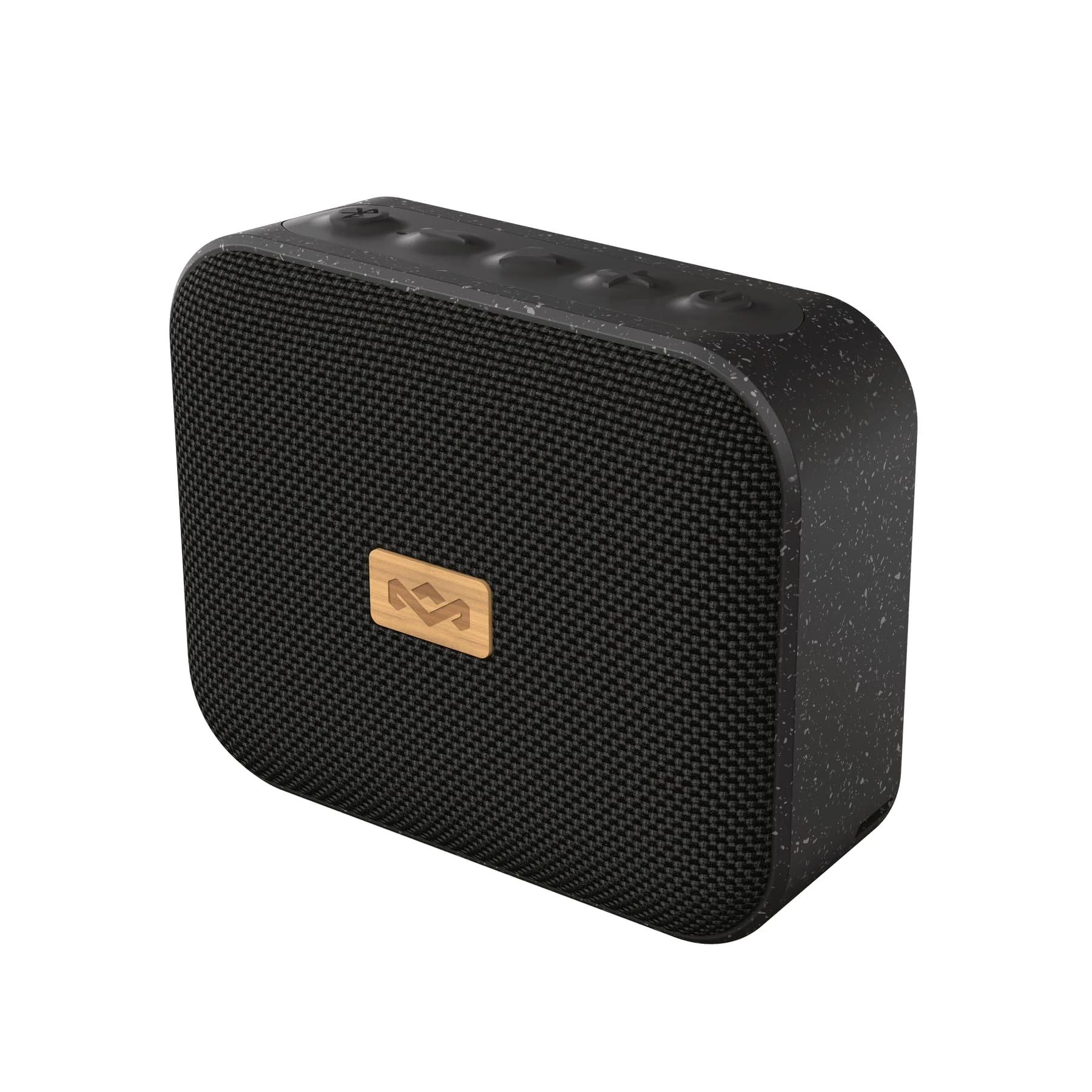 House of Marley Jammin Small Portable Speaker - Bluetooth Speaker with 14 Hr Playtime, IPX5 Splash-Proof & Built-in Mic for Calls - Compact Wireless Audio Crafted with Sustainable Materials, Black