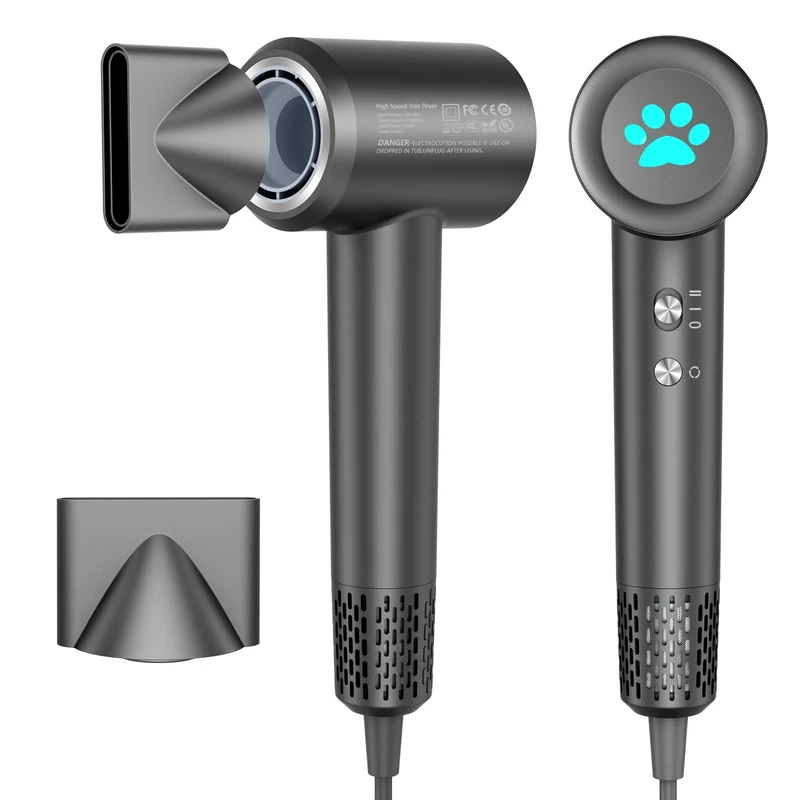 KISSLEAF Hair Dryer Professional High Speed Ionic Hairdryer with 200 Million Negative Ionic for Frizz Free Hair,Powerful Styling Fast Dry,Magnetic Diffuser 58dB Quiet Hairdryers for Women Men