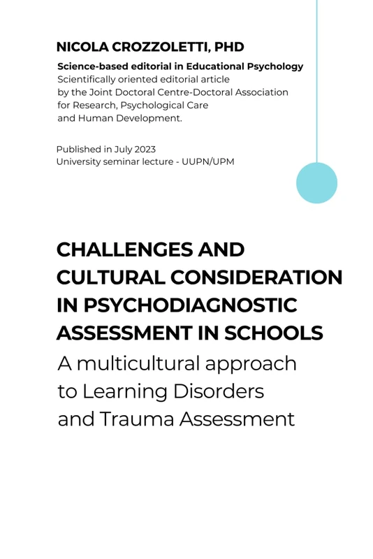 Challenges and cultural considerations in psychodiagnostic assessment in schools: A multicultural approach to Learning Disorders and Trauma Assessment
