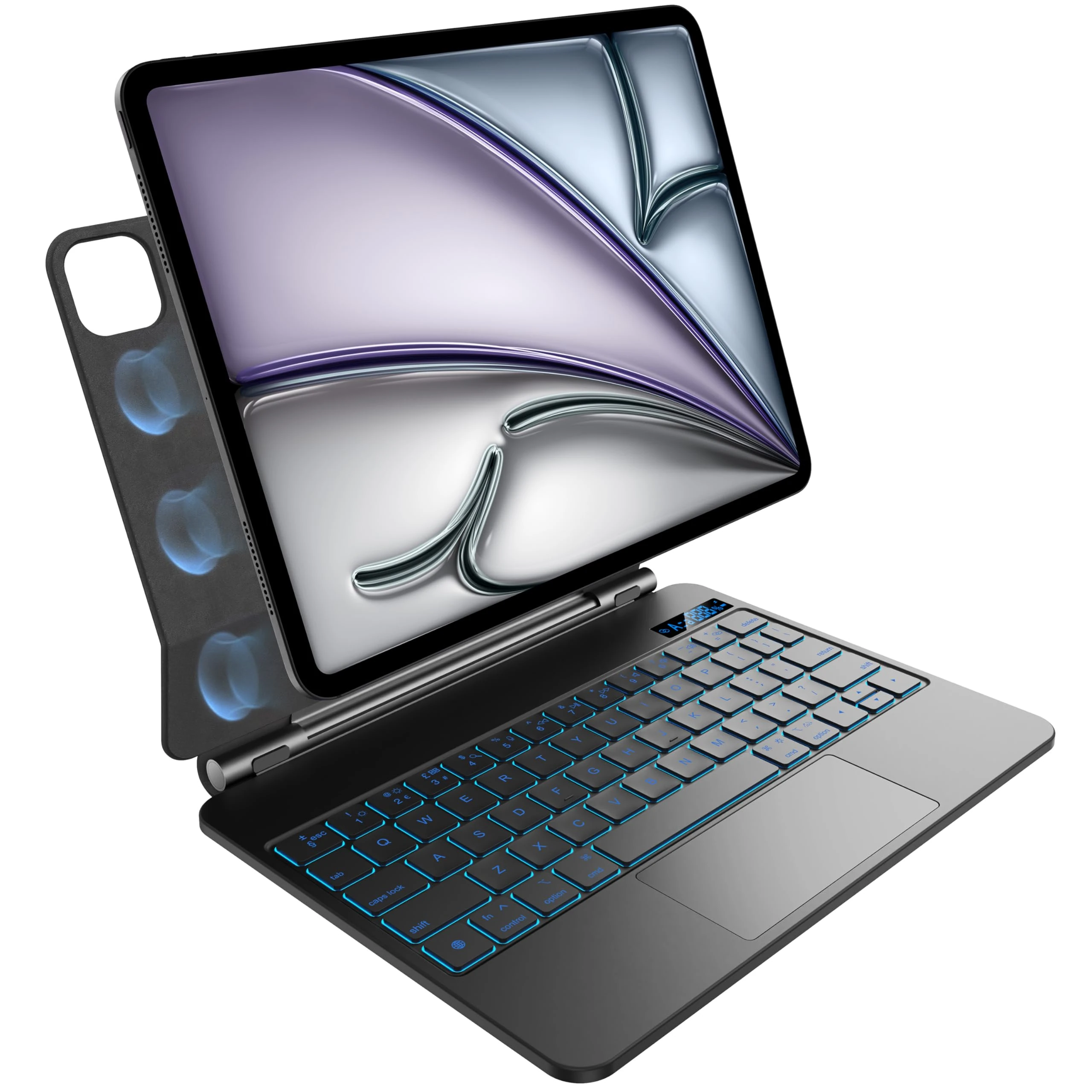pankeybd Keyboard Case for iPad Air 11 inch (M3 2025/M2 2024),iPad Air 5th/4th Gen and iPad Pro 11 inch(4th,3rd,2nd,1st Gen),7 Colour Backlit, Multi-Touch Trackpad, Floating Magnetic Design, Black