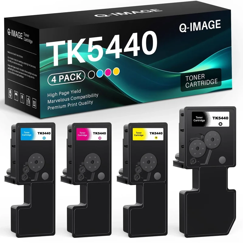 Q-image TK5440 Toner Cartridges Compatible with Kyocera TK-5440 TK 5440 Toner Replacement for ECOSYS MA2100 MA2100cwfx MA2100cfx PA2100 PA2100cx PA2100cwx Printer (Black, Cyan, Magenta, Yellow)