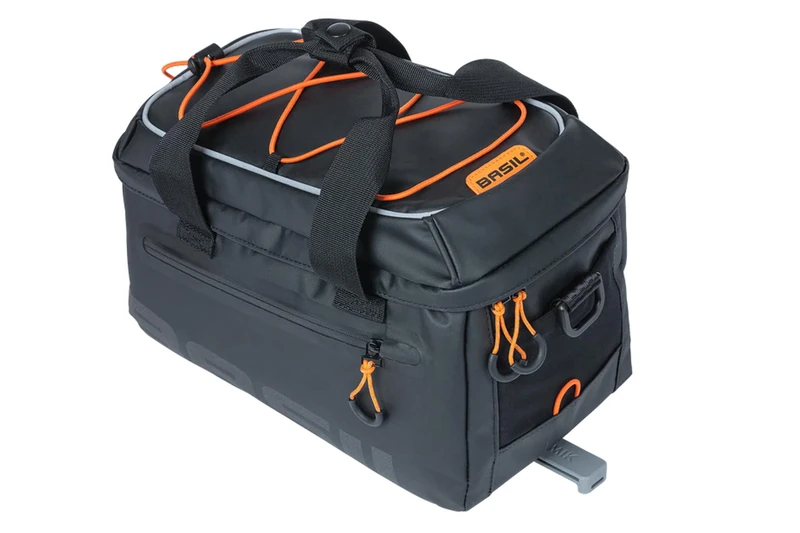 Basil Miles Pannier Rack Bag - MIK System - 7 Litre - Waterproof - Black/Orange