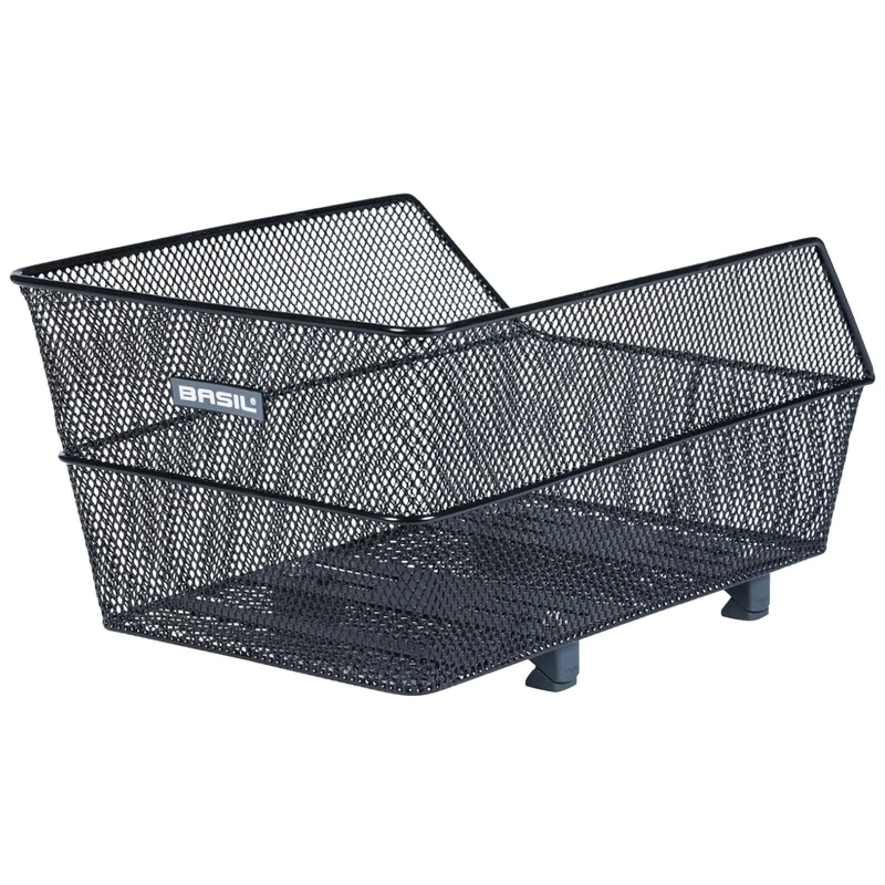 Basil Cento WSL Rear Bicycle Basket Black - WSL System Weatherproof Heavy Duty 22 Litre Volume Ideal for Shopping and Daily Use
