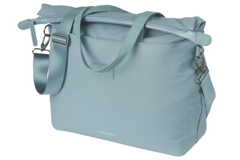 Basil Manhattan Bicycle Handbag - 12L, Light Blue, Waterproof, Made from Recycled Polyester (IPX3), Ideal for Commuting and Everyday Use, Blue