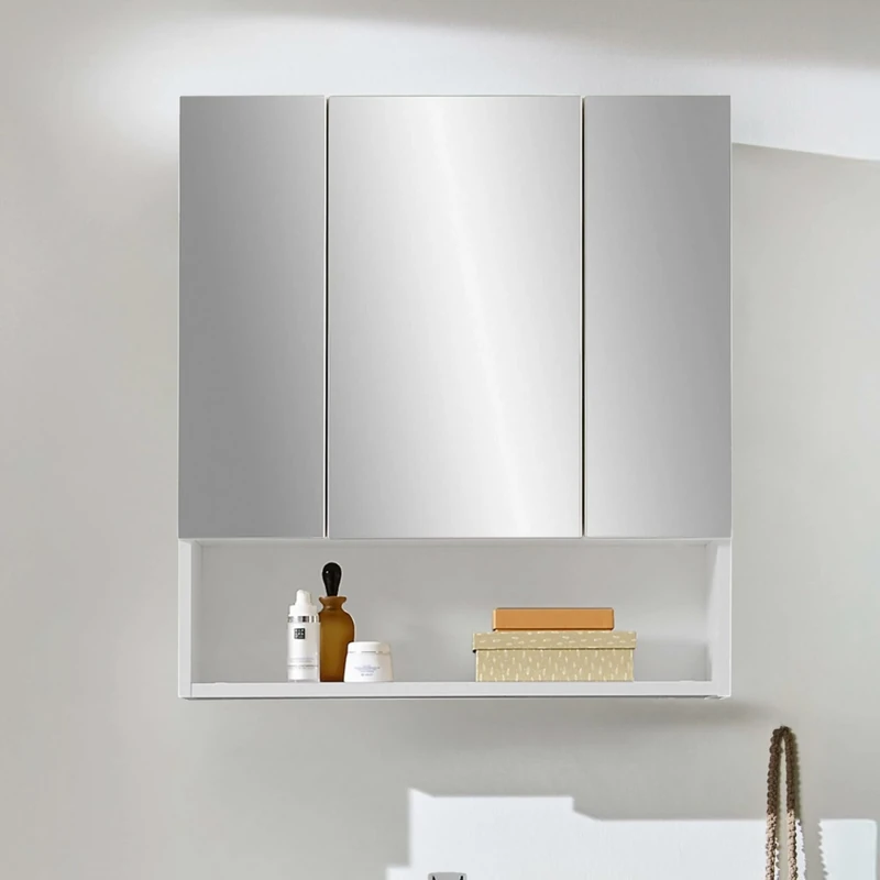 Julian Bowen White Mandy 3 Doors Mirrored Cabinet