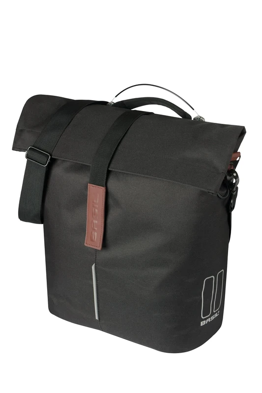 Basil City Shopper MIK Studs - 14-16L, Black, Water-Repellent, Includes MIK Studs System, Ideal for City Driving and Shopping
