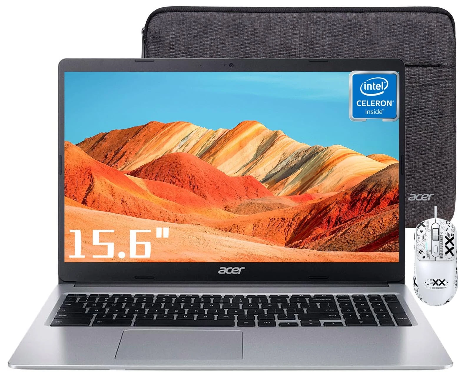 acer Chromebook 315 Laptop, Intel Celeron N4020(Up to 2.8GHz), 15.6" HD Display, 4GB RAM, 64GB eMMC, Intel UHD Graphics, Long Battery Life, WiFi, Bluetooth, Chrome OS, with Mouse