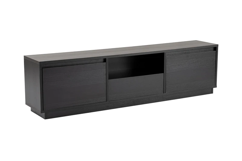Hanah Home TV Stand, Melamine, Wood Black, One Size