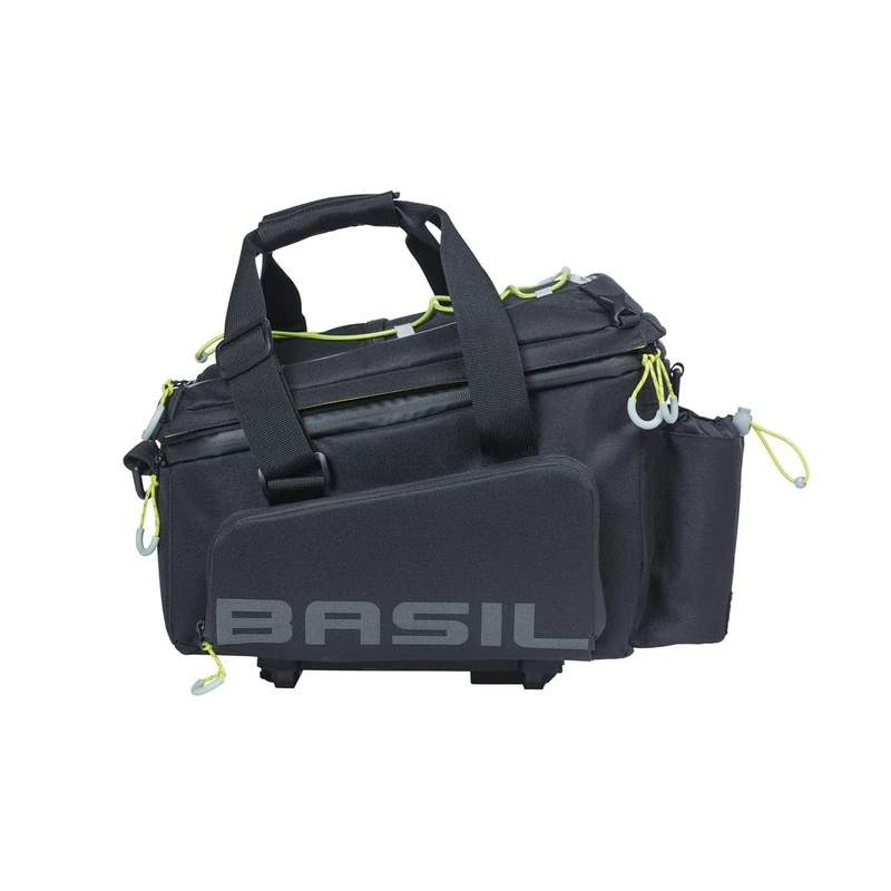 Basil Miles XL Pro MIK Pannier Rack Bag, 9-36L, Black, Waterproof, Includes Lockable MIK System, Ideal for Long Tours