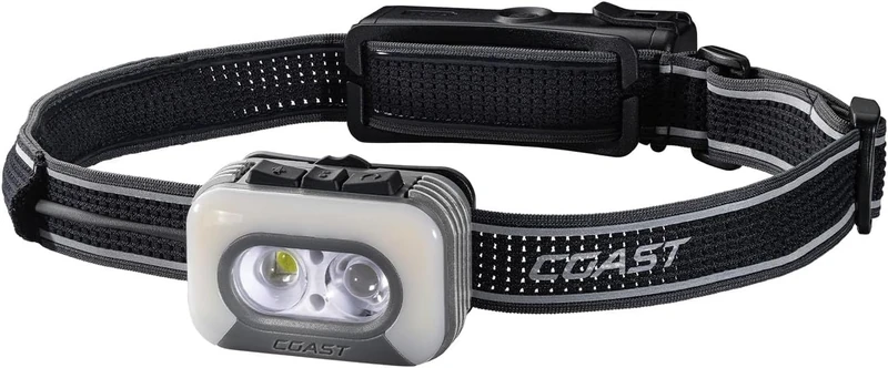 Coast RL35R Voice Controlled Rechargeable LED Headlamp with ARC280™ Lighting, 1100 Lumens, 4 Colour Modes, Rear Safety Signal, Variable Light Control and USB-C Charging Port