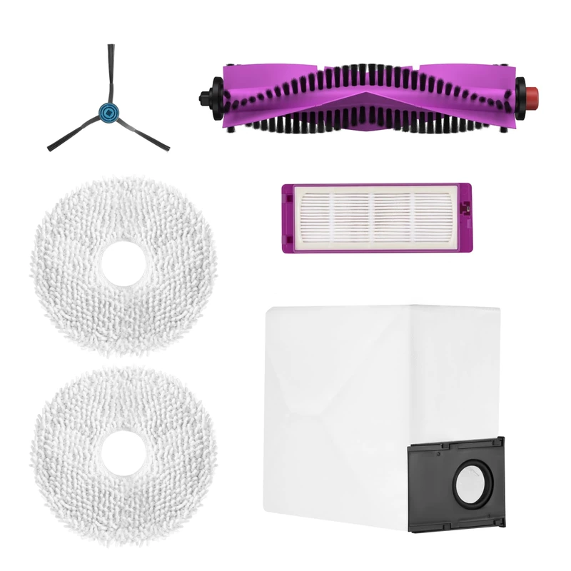 Authentic Accessories kit Side Brush*1, Mop Pad*2, Roller Brush*1, Filter*1 and Dust Bag*1,capatible for Eureka J15 Pro Ultra Robot vacuum cleaner