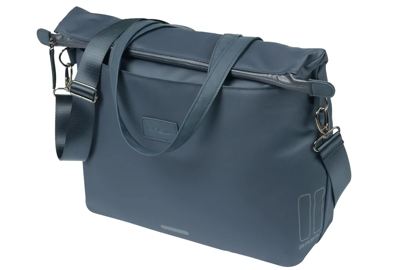 Basil Manhattan Bicycle Handbag - 12L, Navy Blue, Waterproof, Made from Recycled Polyester (IPX3), Ideal for Commuting and Everyday Use
