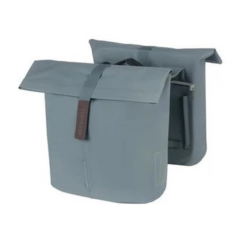 Basil City Double Bag MIK - 28-32L, Graphite Blue, Water-Repellent, Includes Lockable MIK Adapter Plate, Ideal for City and Commuting - Image 1