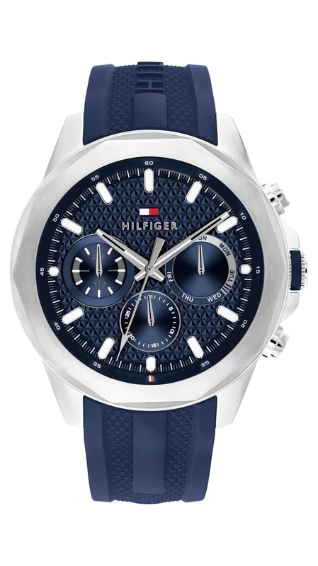 Tommy Hilfiger Analogue Multifunction Quartz Watch for Men with Blue Silicone Bracelet - 1710649