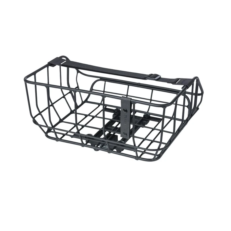 Basil Portland Bicycle Basket - MIK System Rear - Aluminium - Removable - Robust and Stylish - 25 Litres - Matte Black