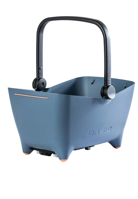 Basil Buddy MIK Dog Bicycle Basket - 32 L, Blue, Robust, Includes Lockable MIK System and MIK Carrier Plate, Perfect for Safe Transport of Dogs