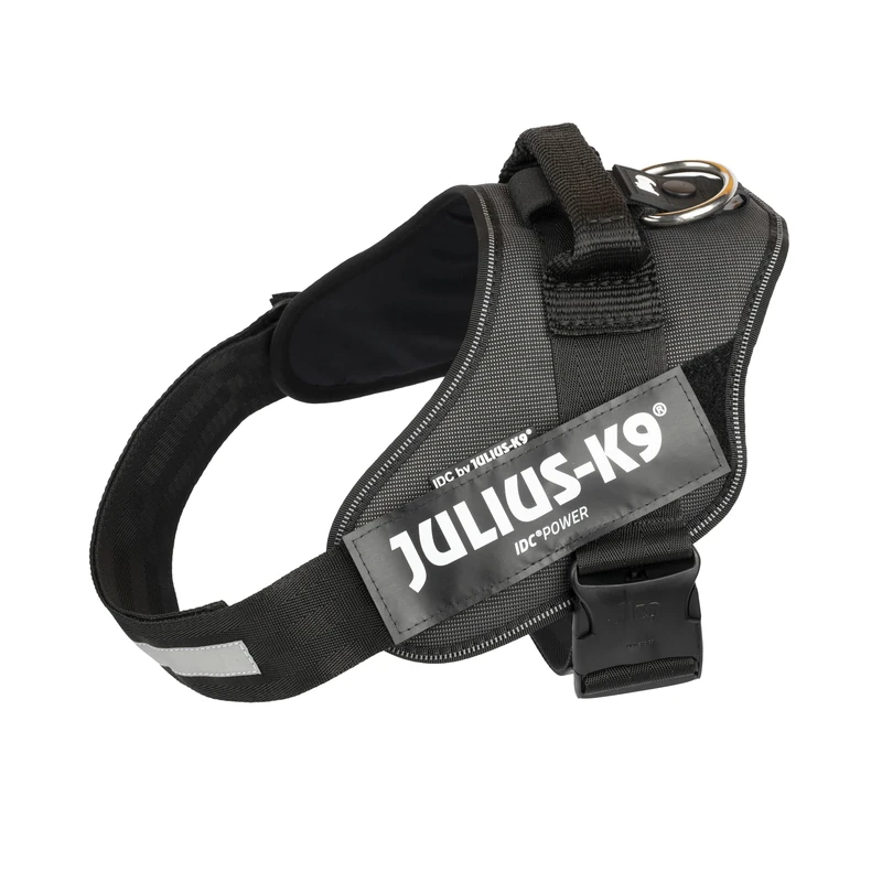 JULIUS-K9 IDC Powerharness, L, no pull dog harness, Black-Gray