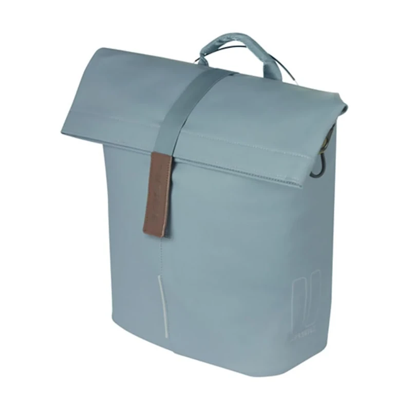 Basil City Bicycle Shopper MIK - 14-16L, Graphite Blue, Water-Repellent, Includes MIK Studs System, Ideal for City and Shopping