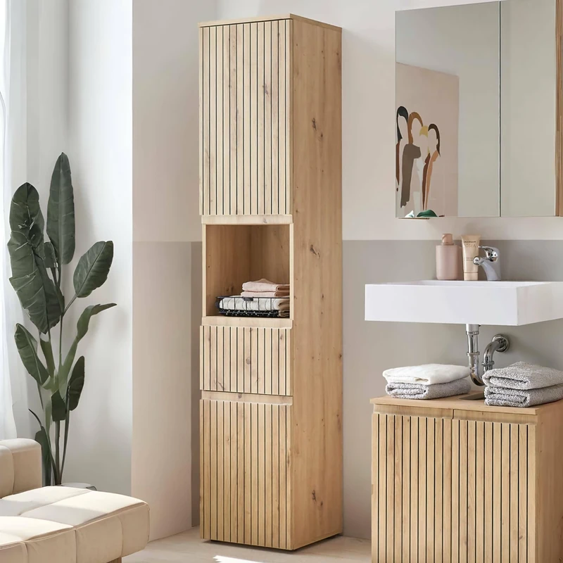 Julian Bowen Brown Austin Tall Cabinet