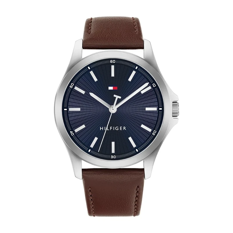 Tommy Hilfiger Three Hand Quartz Movement Watch for Men with Brown Leather Strap - 1710669