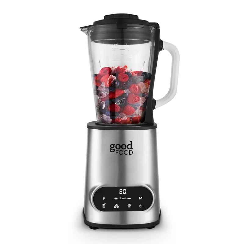 Good Food in partnership with Tower GF12013 Digital 1.5L Jug Blender with 5 Speed Settings, 3 Pre-set programs, 1200W, Stainless Steel