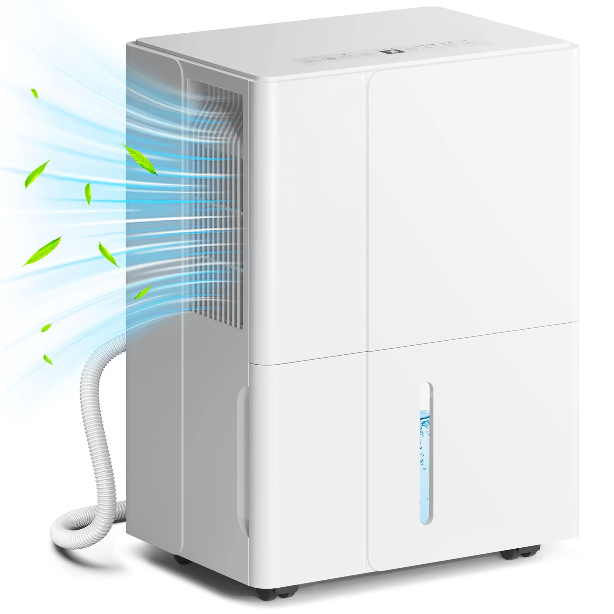 HOMCOM 30L/Day Dehumidifier with Activated Carbon Air Filter, Continuous Drainage, 4.7L Water Tank, 24H Timer, Dehumidifier for Home Damp, Bedroom, Condensation, Mould, Laundry Drying