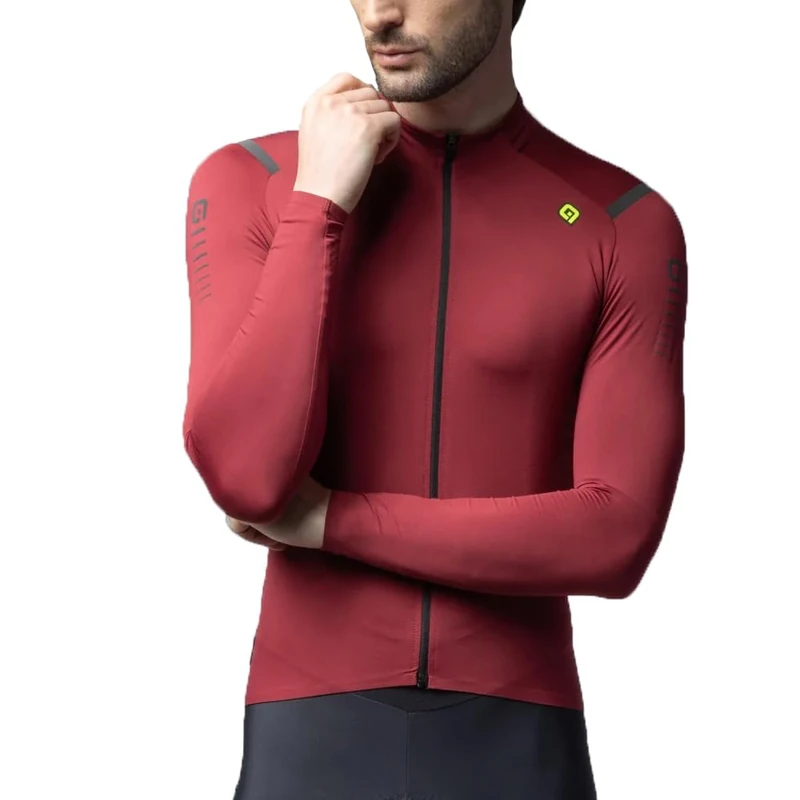 Alé Cycling Men's R-EV1 Warm Race 3.0 Long Sleeve Jersey, Ruby Red, L