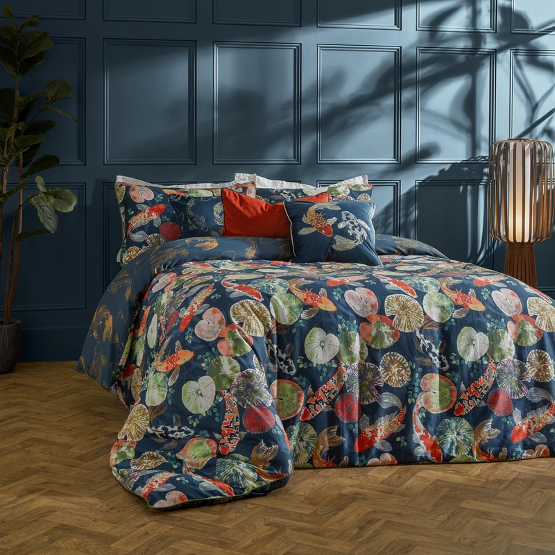 Paoletti Koi Pond 100% Cotton Duvet Cover Set