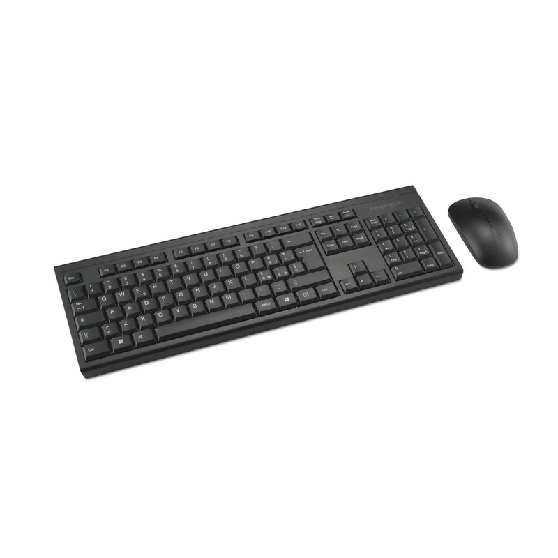 Kensington KM150 EQ Wireless Keyboard and Mouse Set for Windows and MacOS, 2.4GHz Nano USB Receiver, Lifesize Numeric Keyboard, Silent Mouse 1200 DPI QWERTY Layout, Black, K75562IT