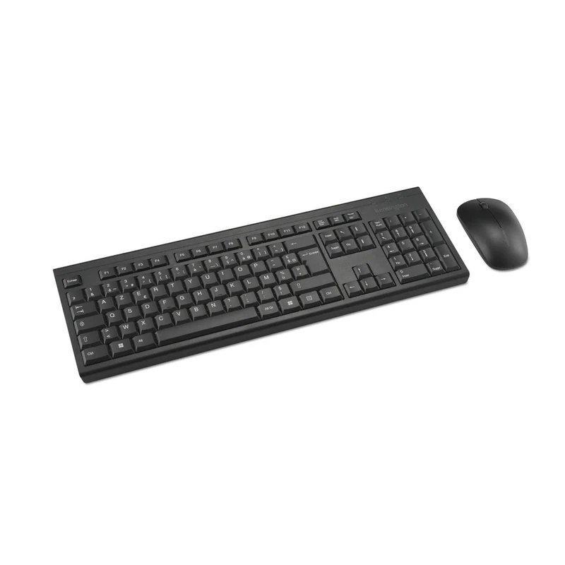 Kensington KM150 EQ Wireless Keyboard and Mouse Set for Windows and MacOS, 2.4GHz Nano USB Receiver, Full Size Keypad Keyboard, Silent Click Mouse 1200 DPI Black K75562FR