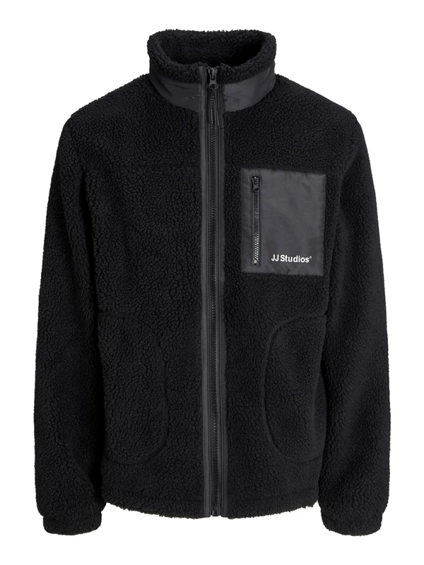 JACK & JONES Male Teddy Fur Jacket Teddy Fur Jacket, black, S - Image 1