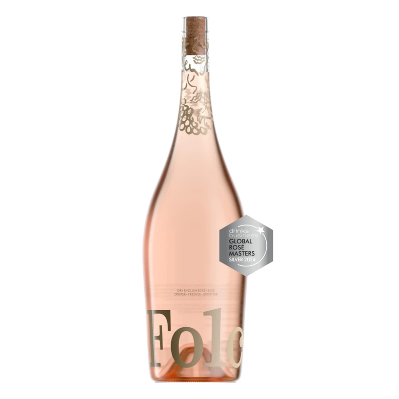 Folc English Rosé Wine Magnum (1x150cl) – Elegant Pale Pink, Dry Rosé with Wild Strawberry & Floral Notes – Crisp, Refreshing, and Perfect Wine Gift for Any Occasion