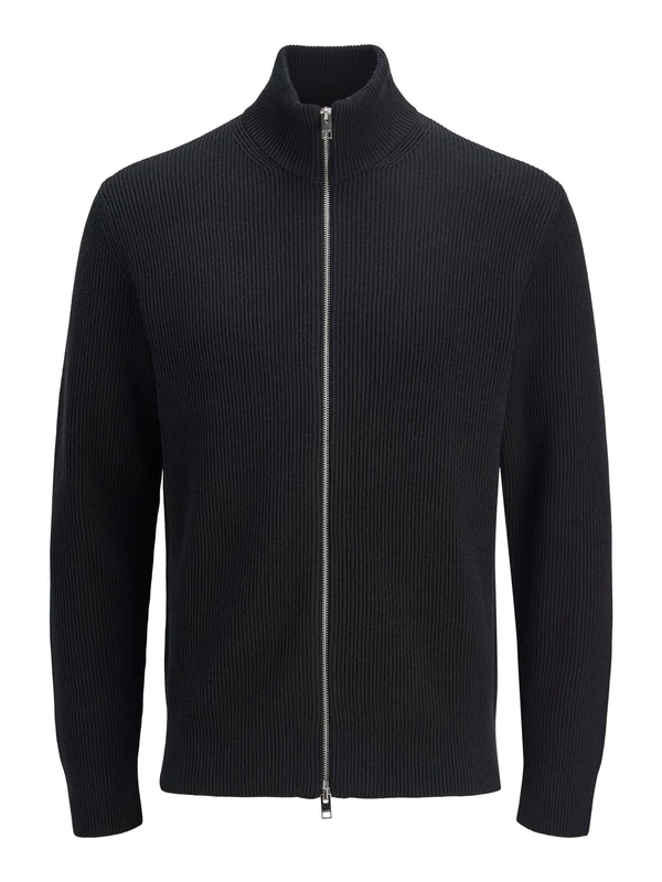 JACK & JONES Men's Jjeperfect Knit Zip Cardigan Sn, Black, S