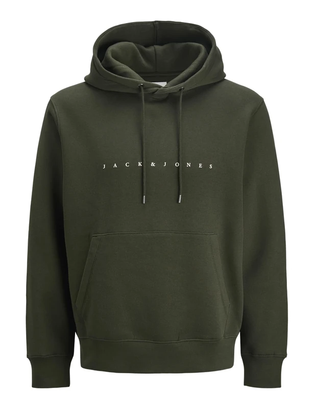 JACK & JONES Plus Men's Jjestar Jj Sweat Hood Noos Pls Hoodie, Green (Duffel Bag), 6XL