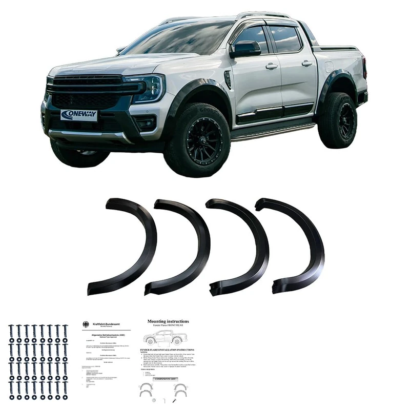 Oneway Set Fender Flares compatible with Ford Ranger T9 2022- - Matt black