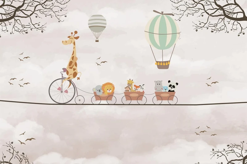 A.S. Création Wallpaper Sweet Animals 3.75 m x 2.50 m - WALLLOVE Wallpaper Kids Room Animals Colour, Beige incl. Glue - DD129594