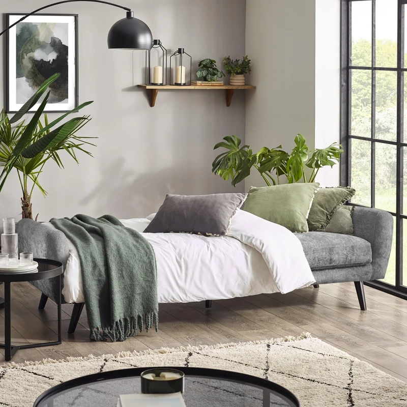 Julian Bowen Grey Monza Sofa Bed In Mobus Fabric