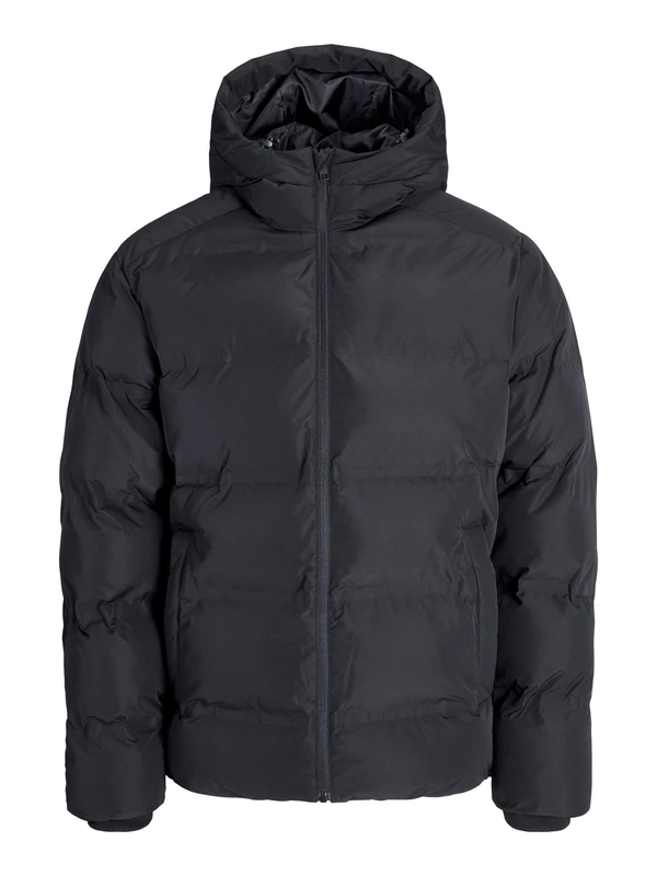 JACK & JONES Men's Jjesoho Puffer Hood Sn, Black, XX_L, Black, xx_l