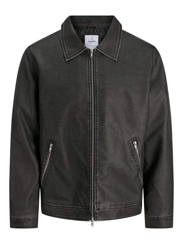 JACK & JONES Mens PU Jacket Black S - Image 1