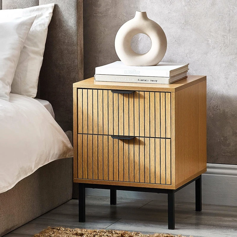 Julian Bowen Beige Sia Bed Side Table