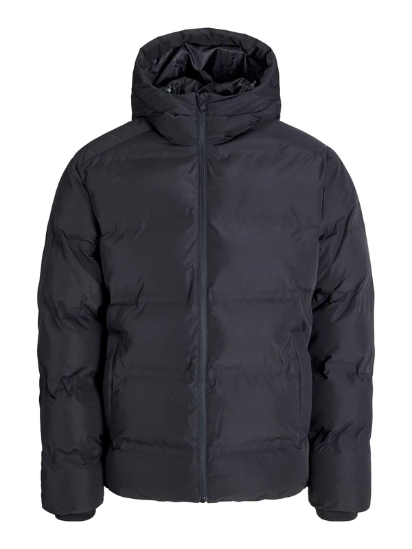 JACK & JONES Men's Jjesoho Puffer Hood Sn Pls, Black, 5X_l, Black, 5X_l