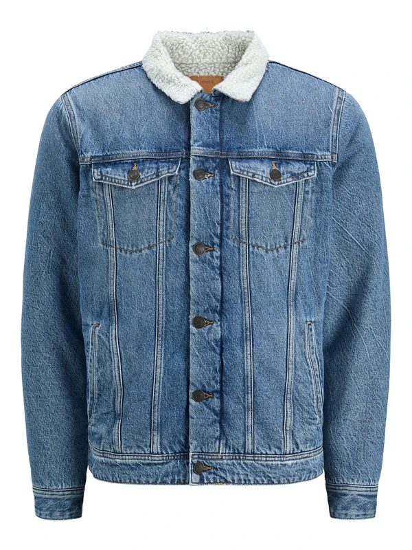 JACK & JONES Men's Jjijean Jjjacket W. Sherpa Sq 024 Sn, Blue Denim, L, Blue Denim, L