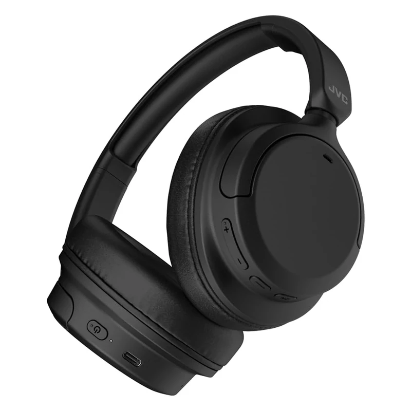 JVC HA-Z76N-B Wireless Active Noise Cancelling Headphones, Max Up-To 50 Hours of Charge, Voice Assistant Compatible, Two-Way Foldable Design - Black