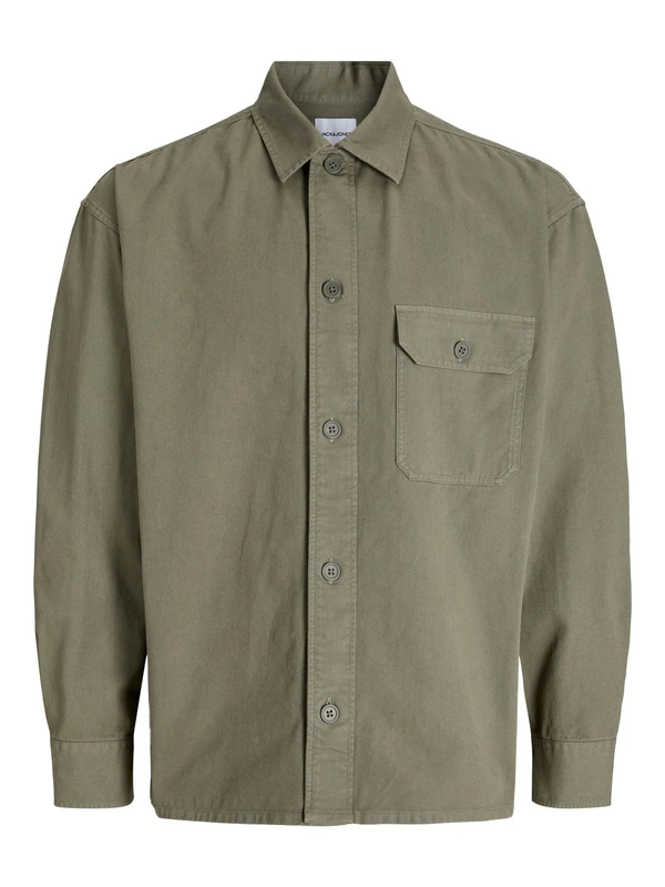 JACK & JONES Men's Jjedover Overshirt Ls Sn, Dusty Olive, XL