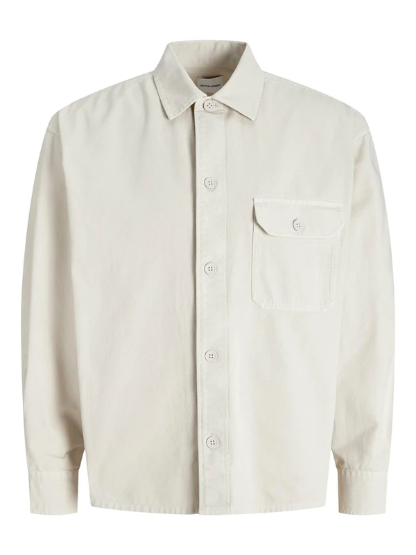 JACK & JONES Jjedover Overshirt Ls Sn, Moonbeam, L