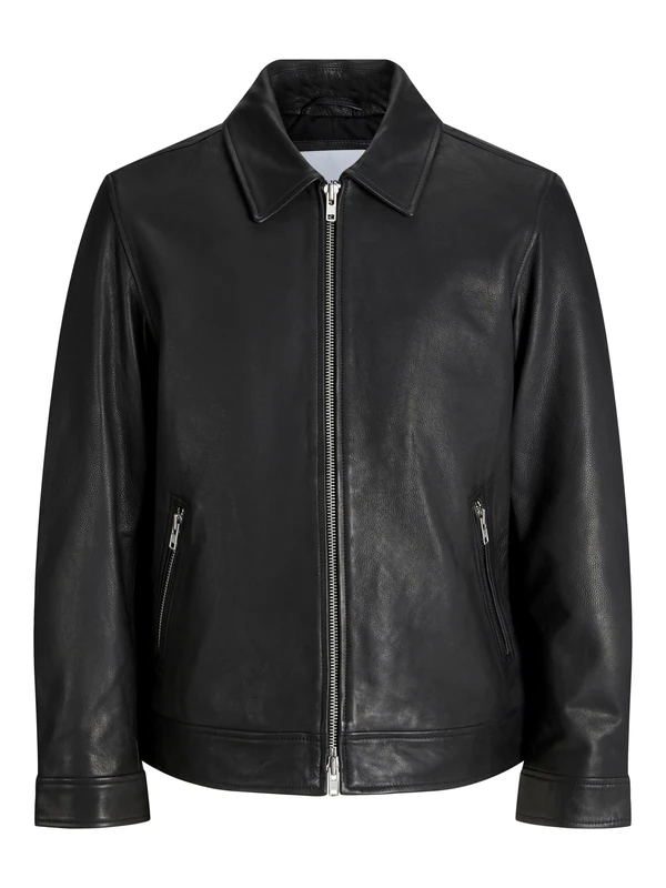 JACK & JONES Men's Jjecasablanca Leather Jacket Ln, black, S