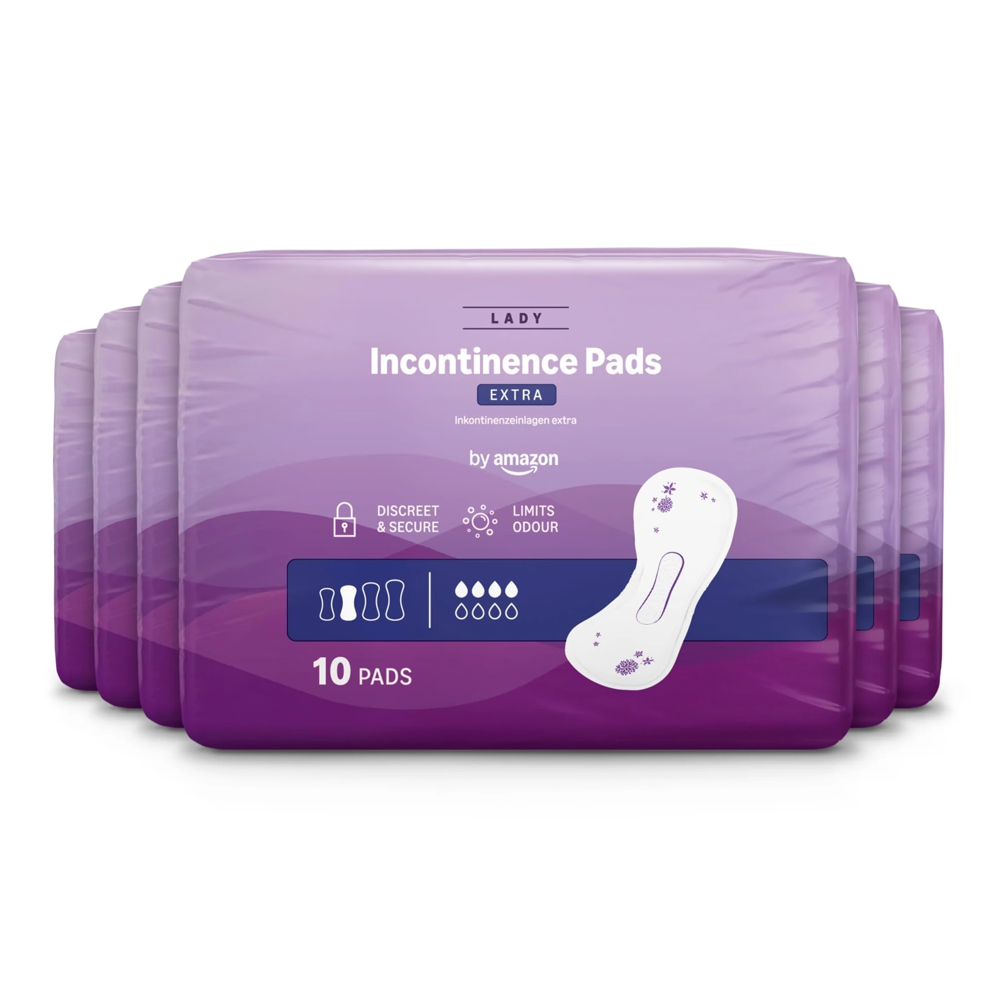 by Amazon Incontinence Pads - 60 Count (6 Packs of 10)
